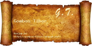 Gombos Tibor névjegykártya